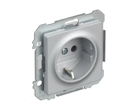 Розетка 1-на 2P+Z, ШУКО SIEMENS LINE 16А, 250V, алюміній