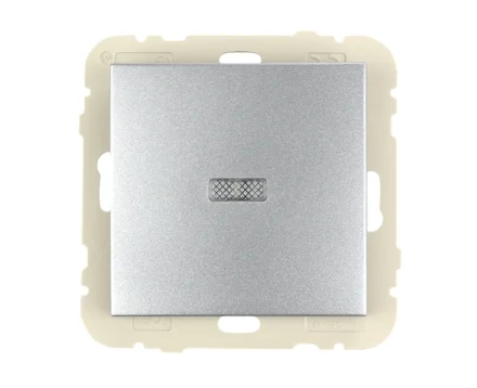 Вимикача 1кл. LOGUS 10АХ, 250V з підсвіткою, металік алюмінієвий