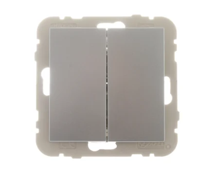 Вимикач 2кл. LOGUS 10АХ, 250V металік алюмінієвий