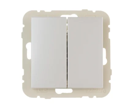 Вимикач 2кл. LOGUS 10АХ, 250V металік крижаний