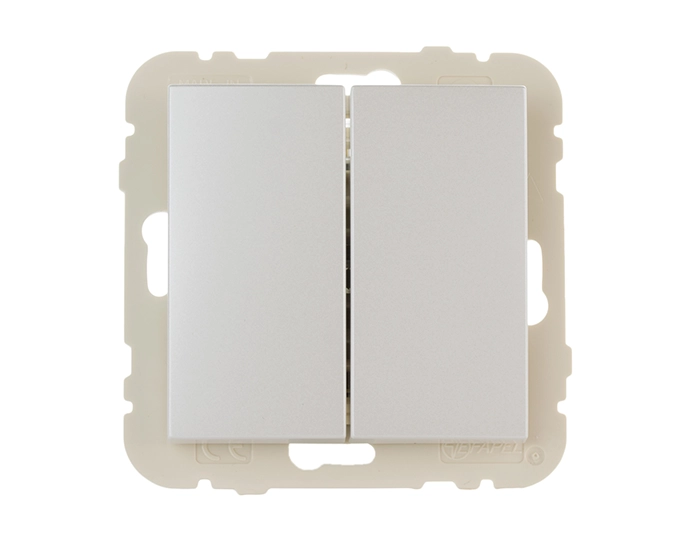 21061 TGE Вимикач 2кл. LOGUS 10АХ, 250V металік крижаний