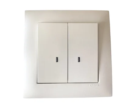 Вимикач 2кл. з підсвіткою LOGUS 10АХ, 250V металік крижаний