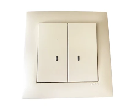 Вимикач 2кл. з підсвіткою LOGUS 10АХ, 250V сл.кістка