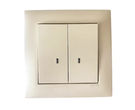 Вимикач 2кл. з підсвіткою LOGUS 10АХ, 250V металік перламутровий