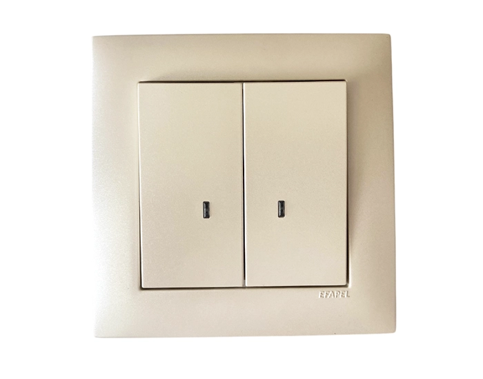 21062 TPE Вимикач 2кл. з підсвіткою LOGUS 10АХ, 250V металік перламутровий