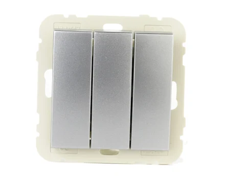 Вимикач 3кл. LOGUS 10АХ, 250V металік алюмінієвий