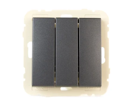 Вимикач 3кл. LOGUS 10АХ, 250V металік графітовий