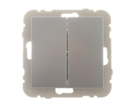 Вимикач 2кл. сходового LOGUS 10АХ, 250V металік алюмінієвий