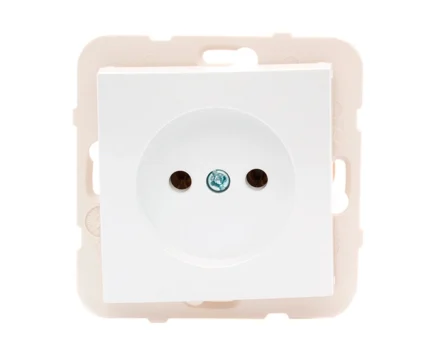 Розетка одинарна без з/к LOGUS 16А, 250V, металік крижаний