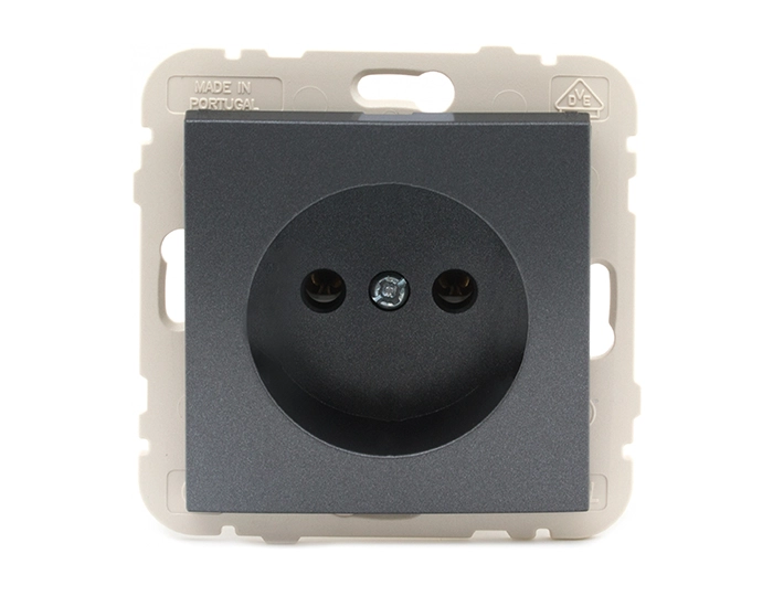 21121 TIS Розетка одинарна без з/к LOGUS 16А, 250V, металік графітовий