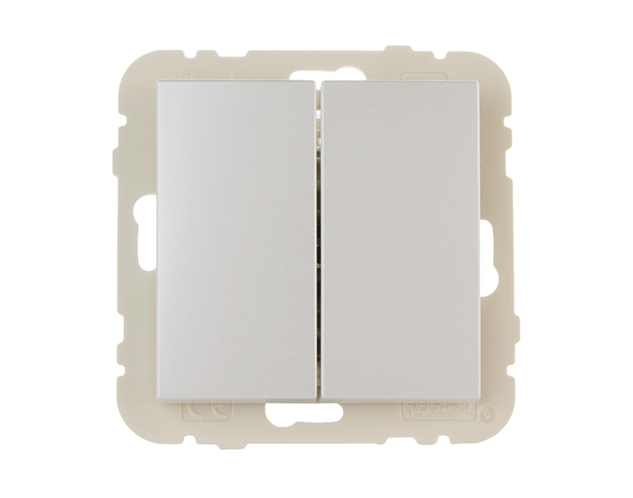 21204 TGE Вимикач 2кл. перехресний LOGUS 10АХ, 250V металік крижаний