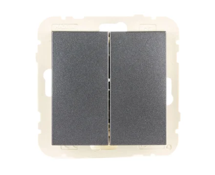 Вимикач 2кл. перехресний LOGUS 10АХ, 250V металік графітовий