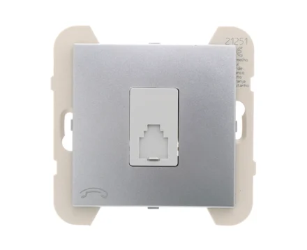 Розетка телефонна LOGUS RJ11 металік алюмінієвий