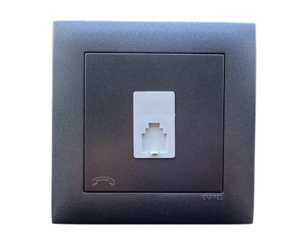 Розетка телефонна LOGUS RJ11 металік графітовий