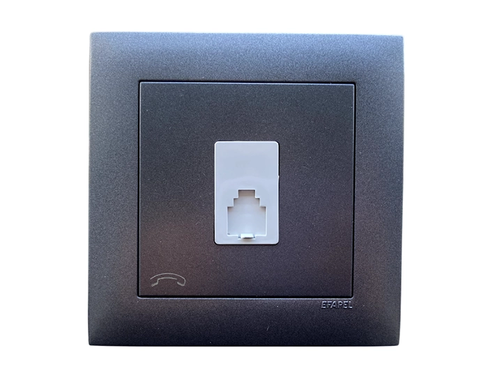 21251 TIS Розетка телефонна LOGUS RJ11 металік графітовий