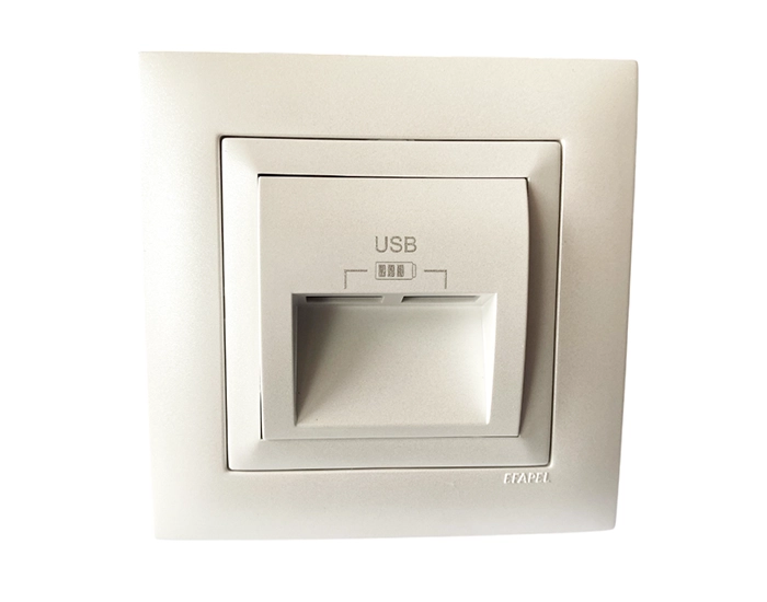 21384 TGE Розетка USB подвійна, зарядний пристрій LOGUS, струм 2А, металік крижаний