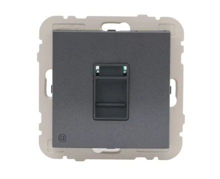 Розетка комп'ютерна LOGUS RJ45 5e металік графітовий