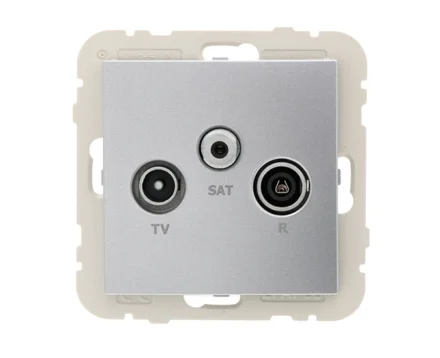 Розетка телевізійна кінцева LOGUS R TV-SAT металік алюмінієвий