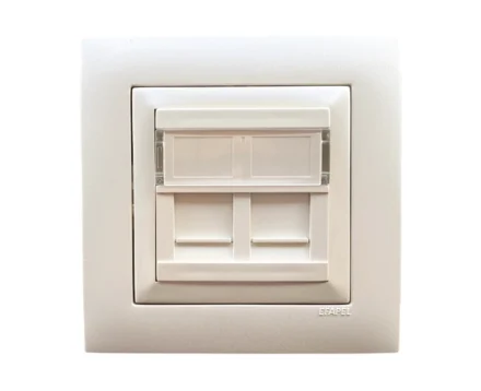 Розетка комп. подвійна LOGUS RJ45 5e металік перламутровий