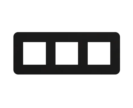 Рамка 3-на EFAPEL Latina EU чорн.матовий/хром