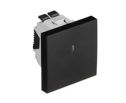 Вимикач 1кл. з підсв. EFAPEL QUADRO 10АХ, 250V, чорний матовий