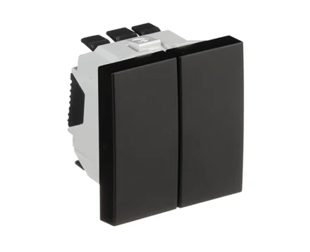 Вимикач 2кл. перехр. EFAPEL QUADRO 10АХ, 250V чорний матовий