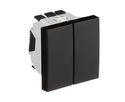 Вимикач 2кл. EFAPEL QUADRO 10АХ, 250V, чорний матовий