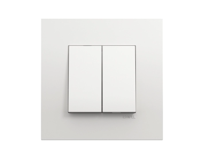 4610112 SBR Вимикач 2кл. сход. EFAPEL QUADRO 10АХ, 250V білий глянцевий