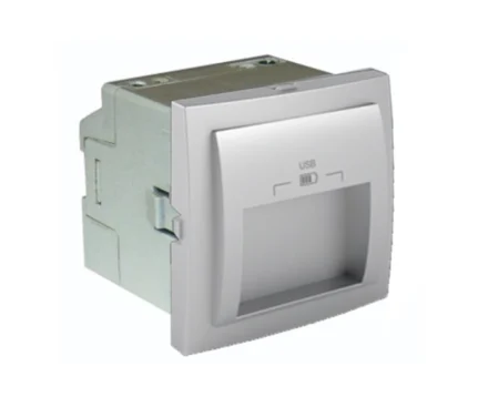 Розетка 2-на USB зарядний пристрій тип A EFAPEL QUADRO, 3А, алюміній