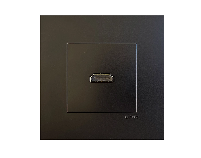 4643612 SPM Розетка 1-на HDMI EFAPEL QUADRO чорний матовий