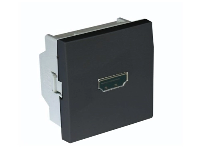 4643612 SPM_1 Розетка 1-на HDMI EFAPEL QUADRO чорний матовий