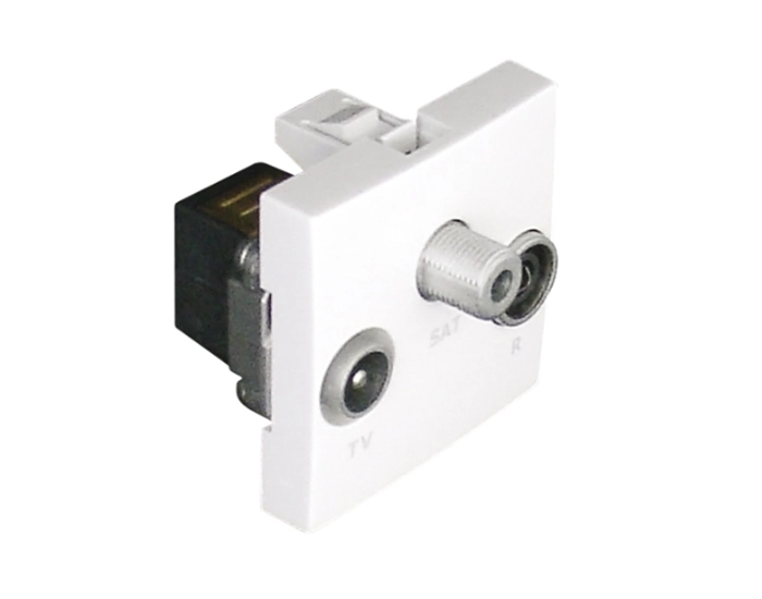 4654312 SBR_1 Розетка TV кінцева TV-R-SAT EFAPEL QUADRO білий глянцевий