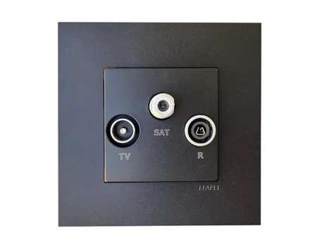 Розетка TV кінцева TV-R-SAT EFAPEL QUADRO чорний матовий