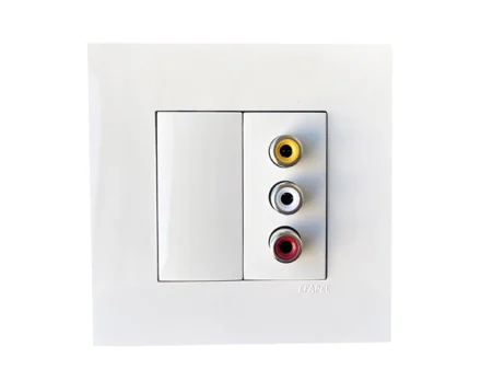 Розетка аудіо RCAx3 EFAPEL QUADRO білий глянцевий