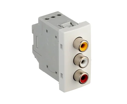 Розетка аудіо RCAx3 EFAPEL QUADRO білий глянцевий