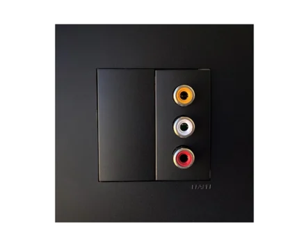 Розетка аудіо RCAx3 EFAPEL QUADRO чорний матовий