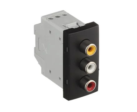 Розетка аудіо RCAx3 EFAPEL QUADRO чорний матовий