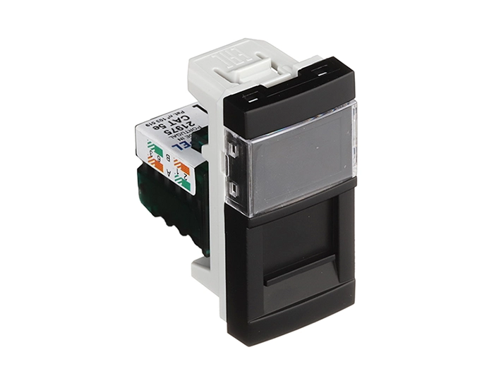 4697212 SPM_1 Розетка TF EFAPEL QUADRO RJ11 чорний матовий