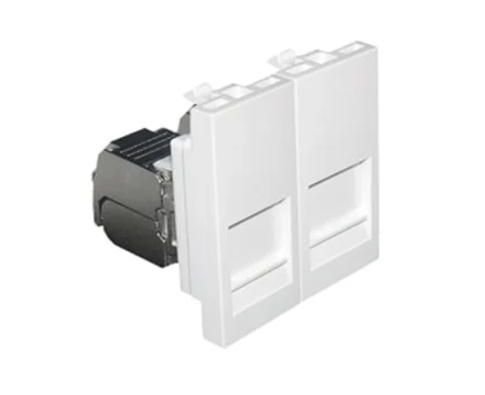 Розетка 2-на РС EFAPEL QUADRO RJ45 5e білий глянцевий