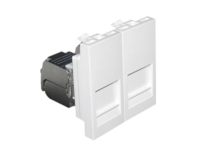 4697612 SBR_1 Розетка 2-на РС EFAPEL QUADRO RJ45 5e білий глянцевий