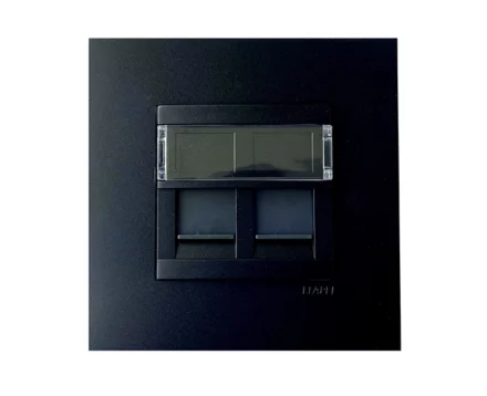 Розетка 2-на PC EFAPEL QUADRO RJ45 5e чорний матовий