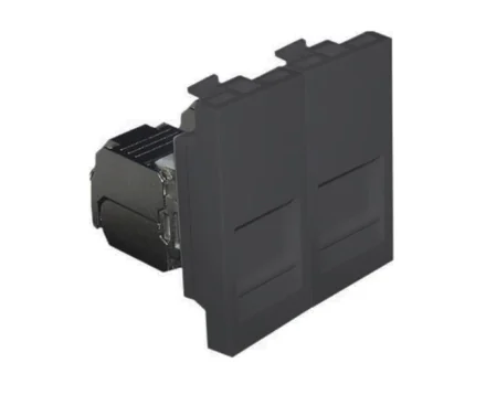 Розетка 2-на PC EFAPEL QUADRO RJ45 5e чорний матовий