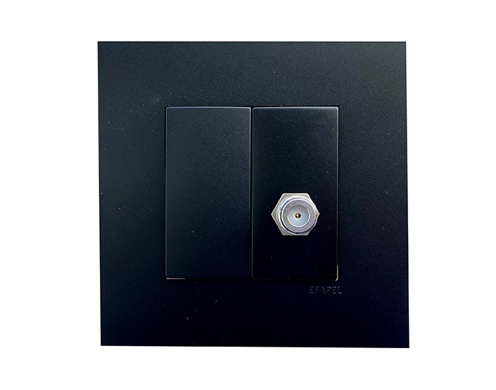 4697912 SPM Розетка TV базова EFAPEL QUADRO тип F чорний матовий