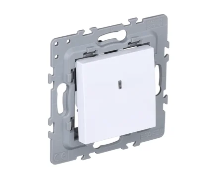 Вимикач 1кл. з підсв. EFAPEL Latina 10АХ, 250V, білий глянцевий