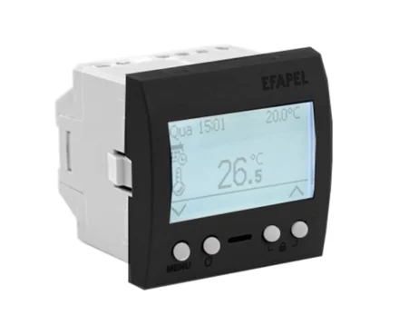 Термостат програматор для теплої підлоги EFAPEL Latina, 250 V/16A, чорний матовий