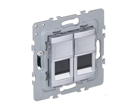 Розетка 2-на РС EFAPEL Latina RJ45 5e, алюміній