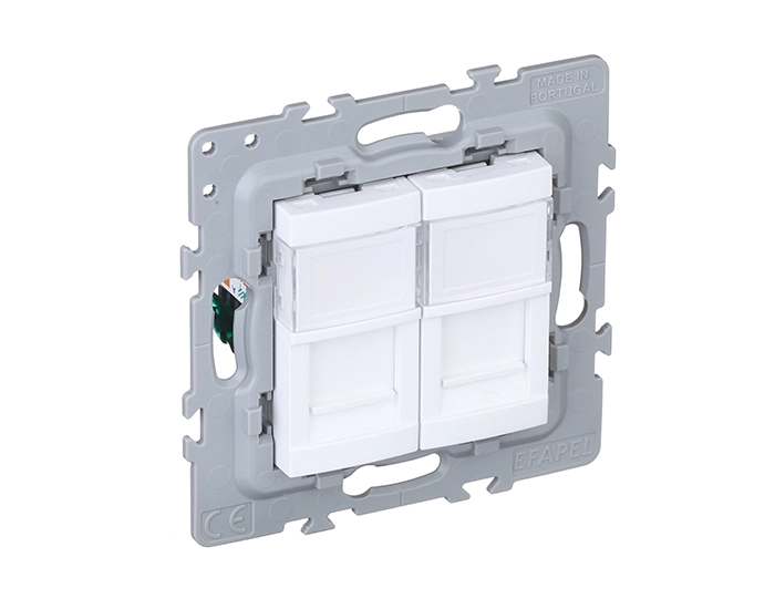 4797612 SBR Розетка 2-на РС EFAPEL Latina RJ45 5e білий глянцевий