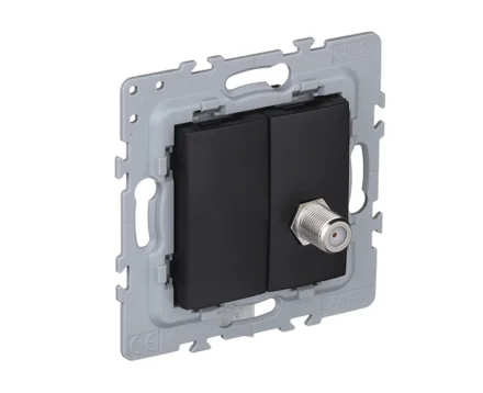 Розетка TV базова EFAPEL Latina тип F, чорний матовий