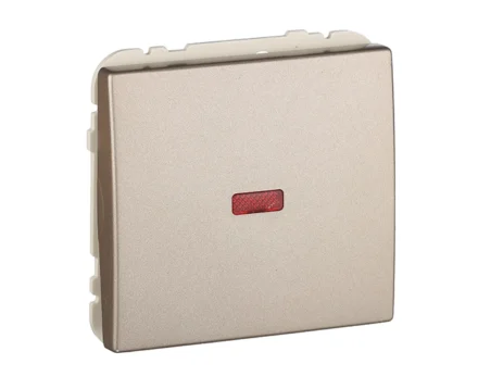 Вимикач 1кл. Efapel Apolo 10АХ, 250V з підсвіткою, шампань