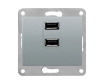 Розетка USB подвійна 250V 2.1A SIEMENS DELTA Iris алюміній ф'южн